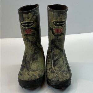 Lacrosse Youth Lil’ Burly 9” 1000g insulated Camo Rubber Boots Sz 11